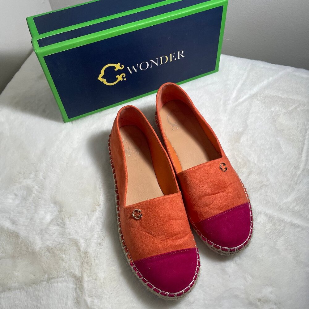 C. Wonder Color Block Microsuede Orange Hot Pink … - image 1